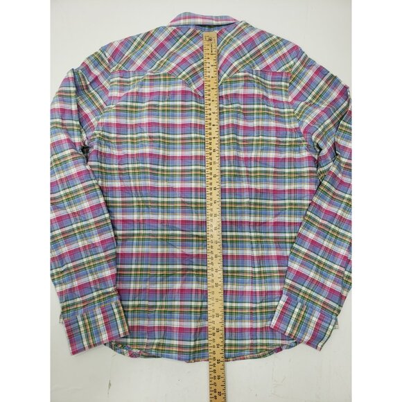 Panhandle Rough Stock Women's Size M Multi Color Long Sleeve Pearl Snap Shirt - Picture 7 of 8